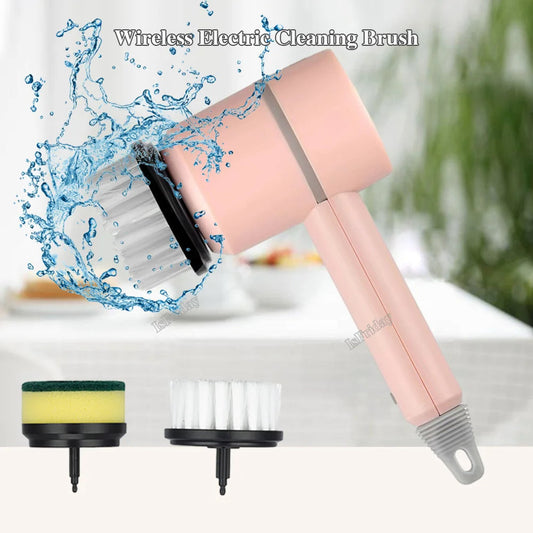 Wireless Electric USB Rechargeable Automatic Kitchen Dishwashing Bathtub Tile Professional Cleaning Brush